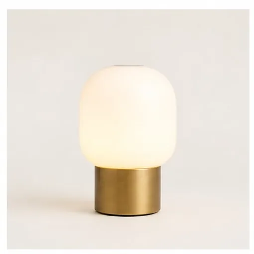 Opal Glass Bedside — Brass